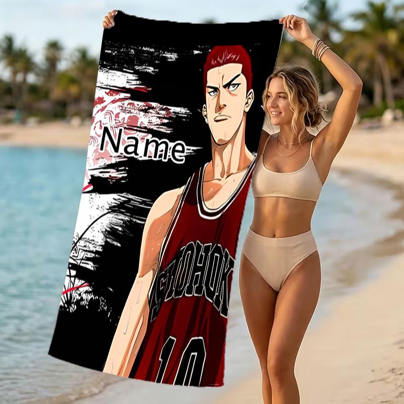 Customizable Personalized Beach Towels Sakuragi Hanamichi Themed designs.Suitable for the Beach, Yoga, Sports;ideal As Beach Accessories