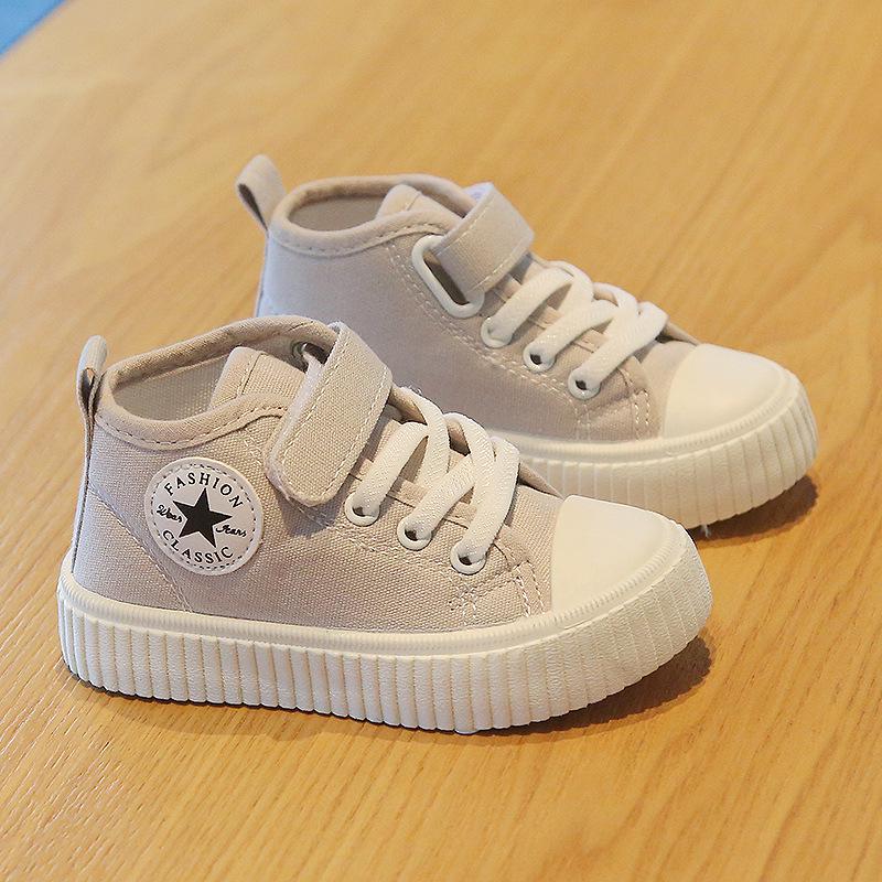 2025 Kids' High-Top Canvas Sneakers: Non-Slip, Soft Sole Casual Shoes for Boys and Girls