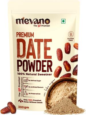 Mevano ARABIAN Date Powder for Kids & Adults, 300g | Natural Sweetener Kharik/Khajur Powder | No Added Sugar Dried Dates Powder (Khajoor Powder)