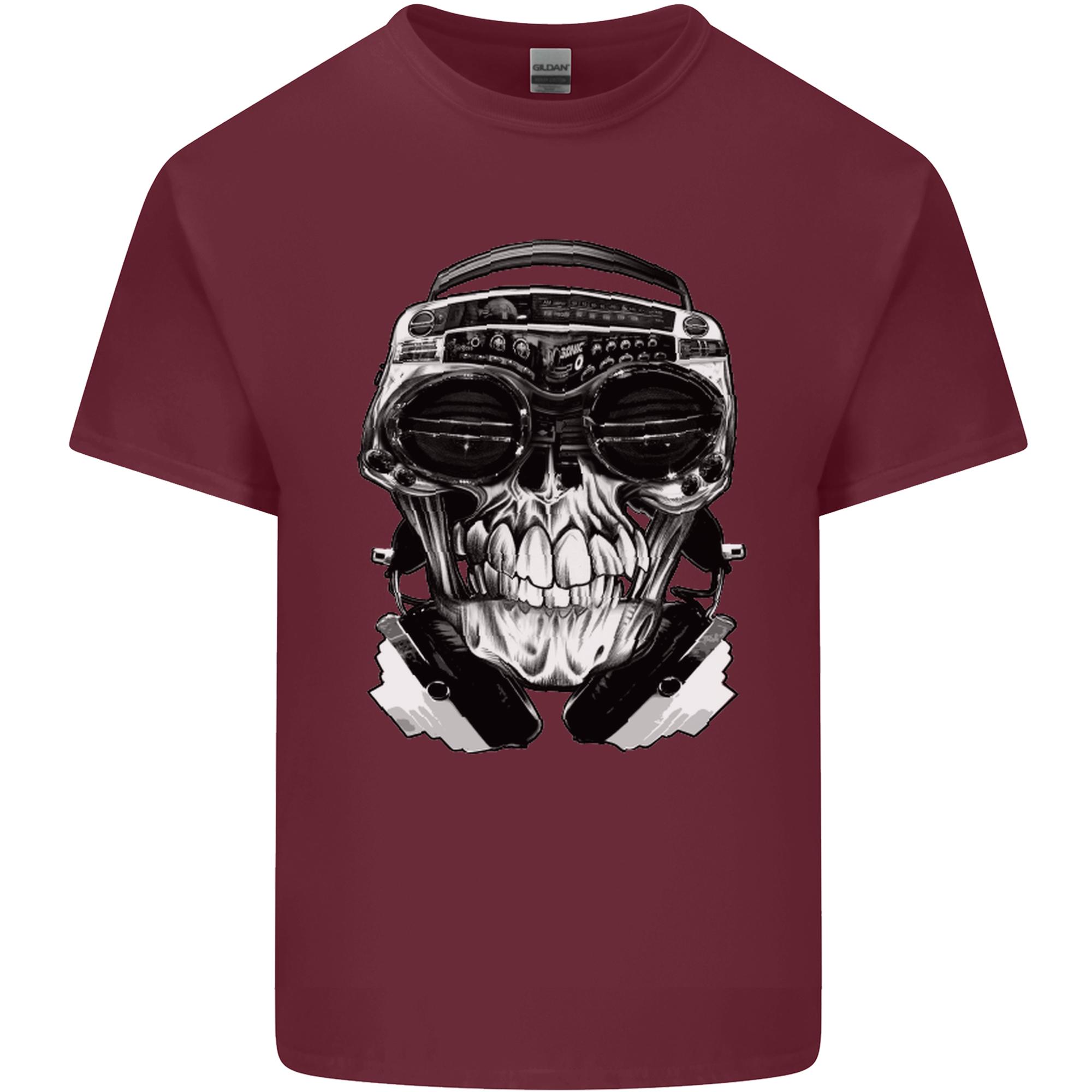 Ghetto Blaster Skull Unisexs Light Cotton TShirt S