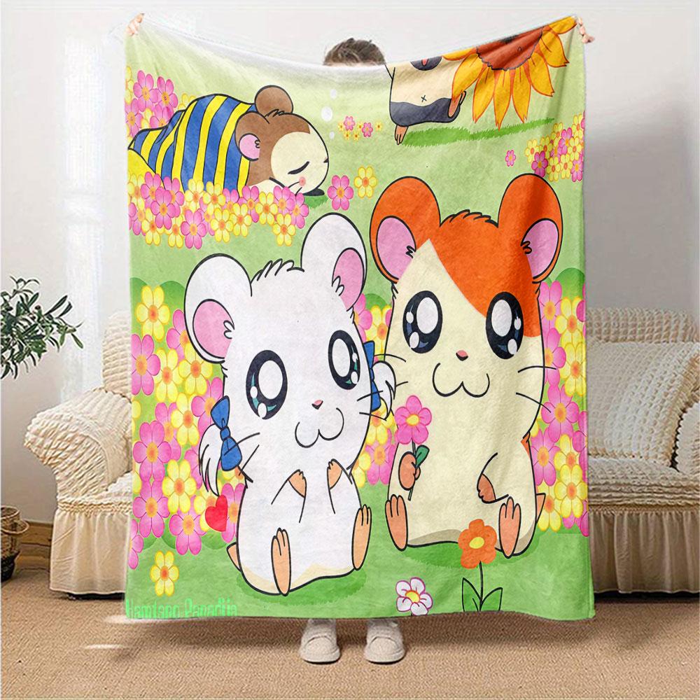 Hamtaro-themed blanket, Warm Coziness Couch Sofa Bed Blanket Home Decor