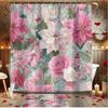 4-teiliges Duschvorhang-Set „Floral Romance Scene“ mit rutschfester Badematte, Toilettendeckelbezug, Kontur-Teppich & 12 Haken, Badezimmer-Dekoration