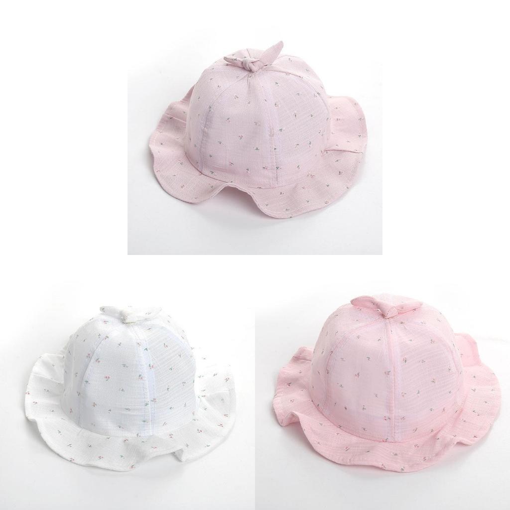 Summer Baby Girl Boy Cotton Sun Hat With Breathable Lace For Outdoor Protection