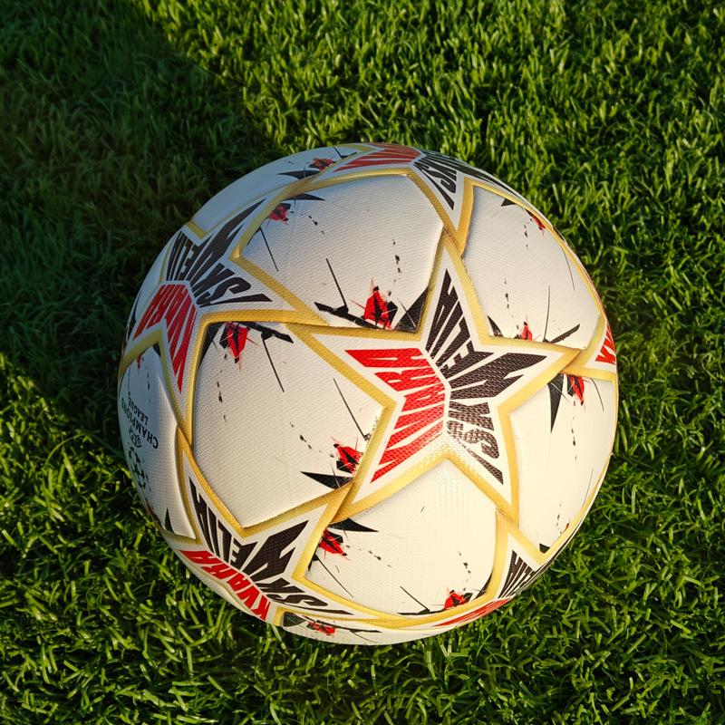 No. 5 Palloni da Calcio Antiesplosione e Resistenti all'Usura in PU Termosaldati Senza Cuciture per Adulti Studenti Gioco Allenamento