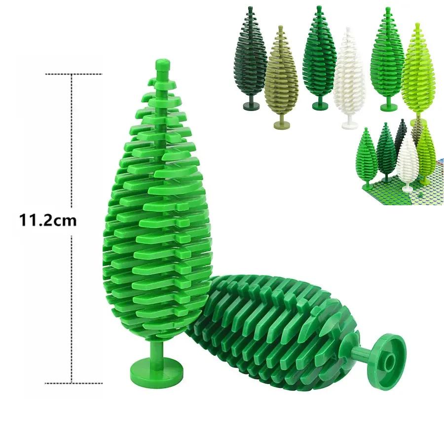 Tree Flower Grassland Natural Forest Plant 3Pcs Building Blocks Pine Bush Plant Cypress Accessories Jungle Adventure 3778 Toys