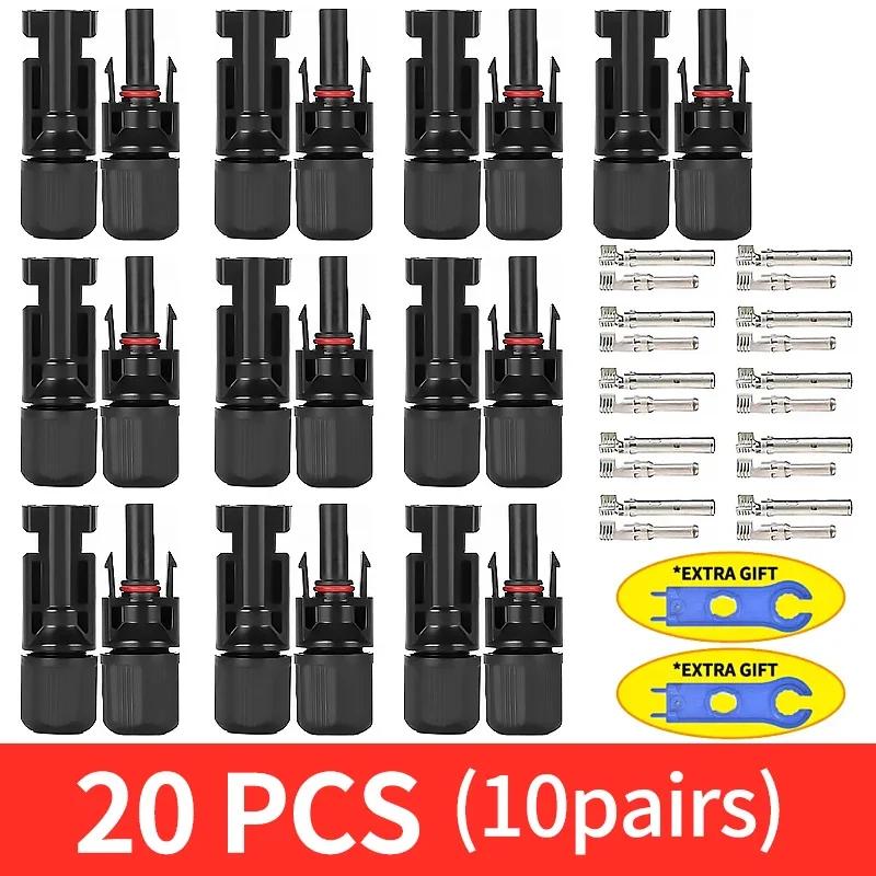 600/400/200/100/10Pcs Solar Panels Connectors Kit, PV Plug 1000V DC 30A, for Photovoltaic MC Cable 2.5/4/6mm²