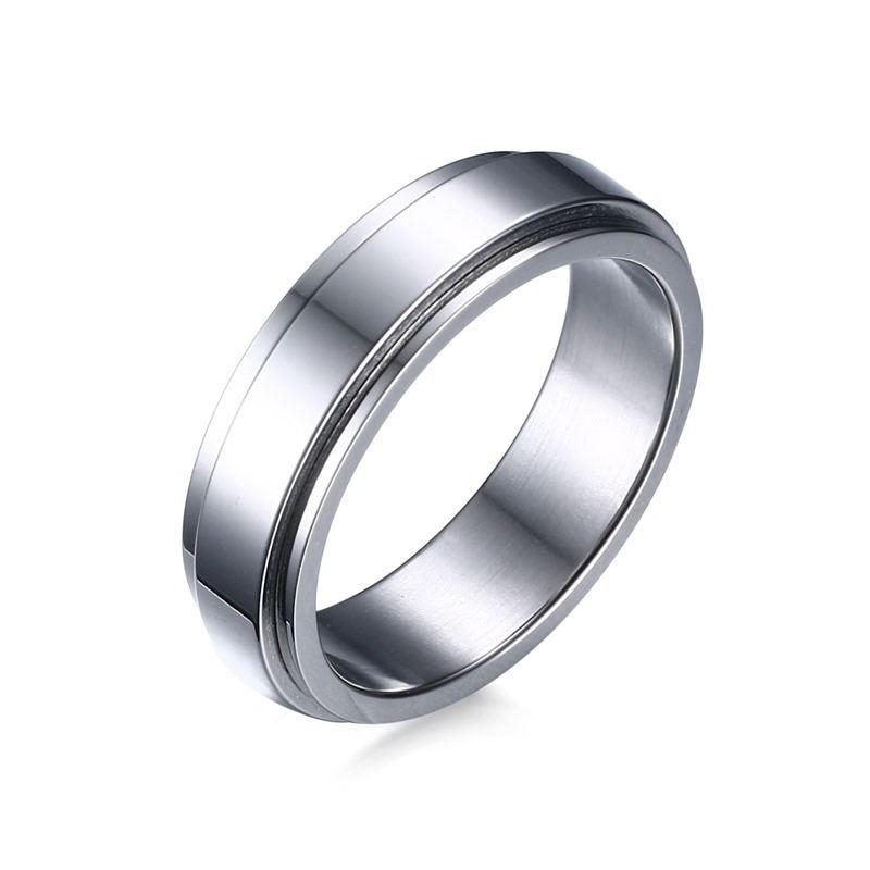 Stainless Steel Spinner Fidget Ring for Men Women Anxiety Jewelry Size 5 To 12