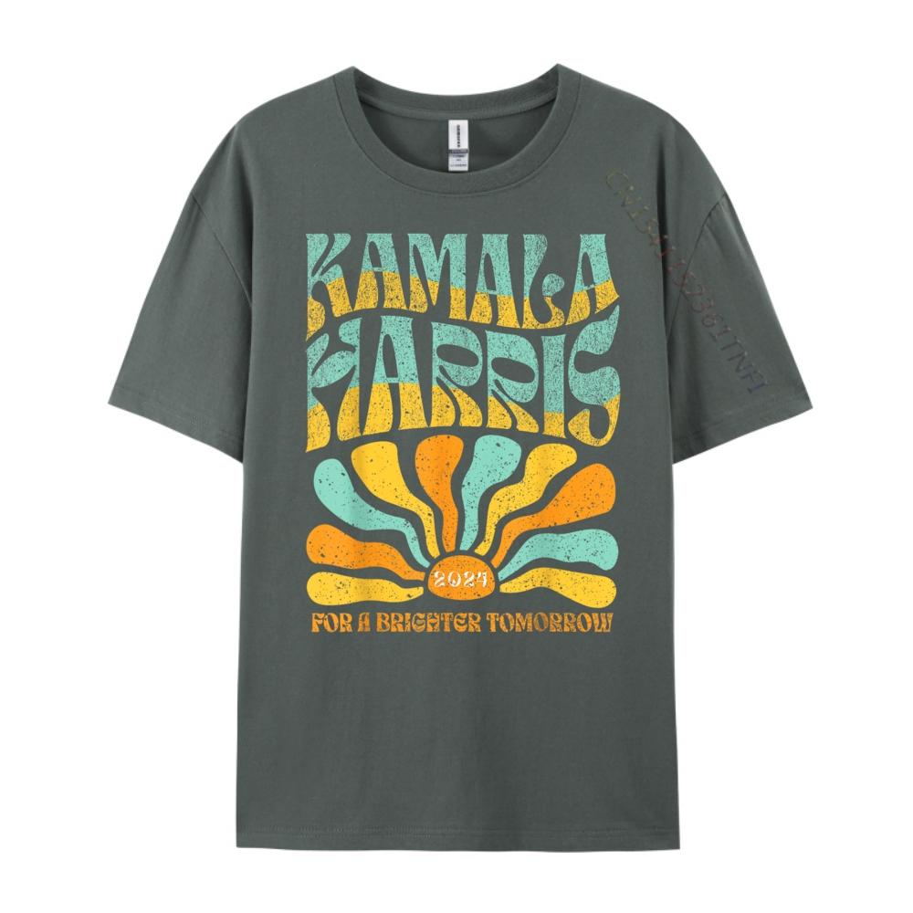 Kamala Harris For A Brighter Tomorrow Boho Aesthetic Hiphop Streetwear Meme Tshirt Large Size Tee Shirt