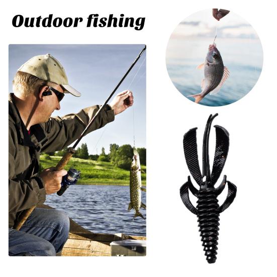 10Pcs Fishing Baits Bright Color Highly Simulated Groove Design Soft Texture High Toughness