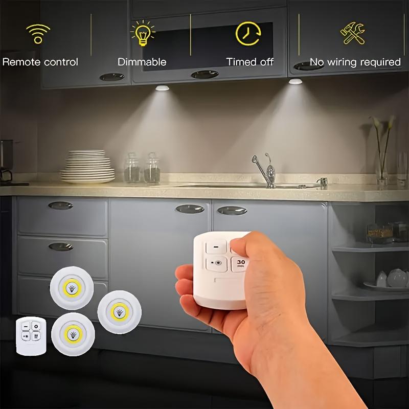 3pcs LED Light Set - Remote Controlled, Magnetic Stick-On Night Lights for Hallway, Bathroom, Bedroom, Kitchen, Cabinet, and Stairs Home Decor