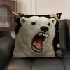 2D Scream Tiere Retro Kissenbezug Natürlicher Leinen Bio-Stoff Beidseitiger Druck Sofa Heimdekor Geschenk Kissenhülle