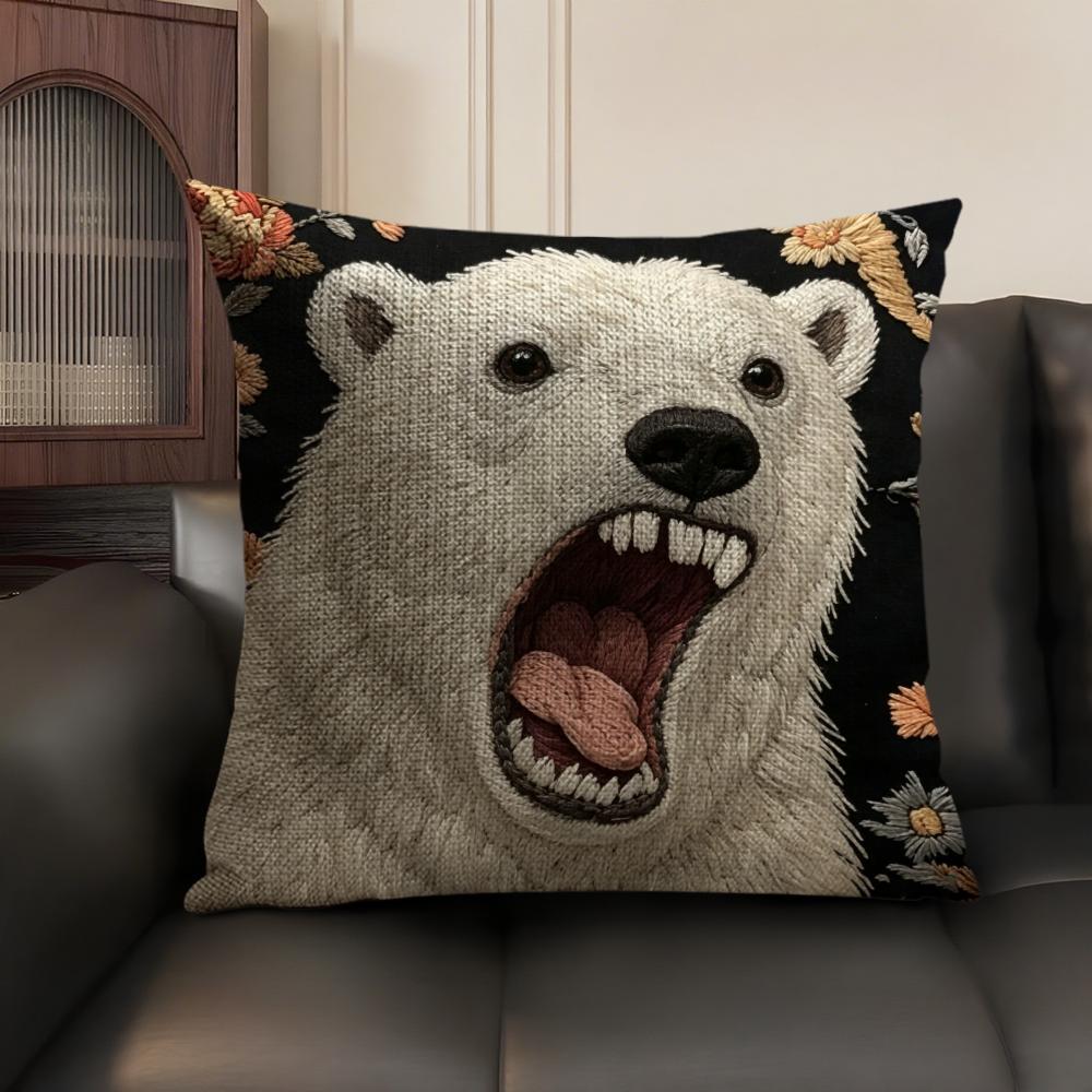2D Scream Tiere Retro Kissenbezug Natürlicher Leinen Bio-Stoff Beidseitiger Druck Sofa Heimdekor Geschenk Kissenhülle