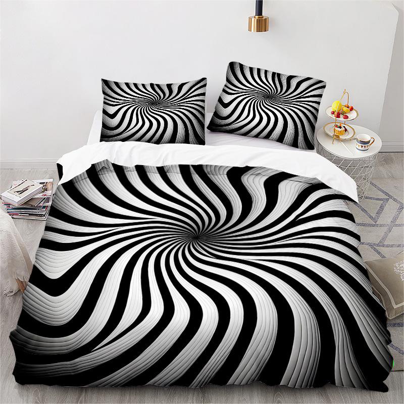 Graphics Series 3D Digital Printing Three-Piece Bedding Kit Bed Sheet Quilt Cover