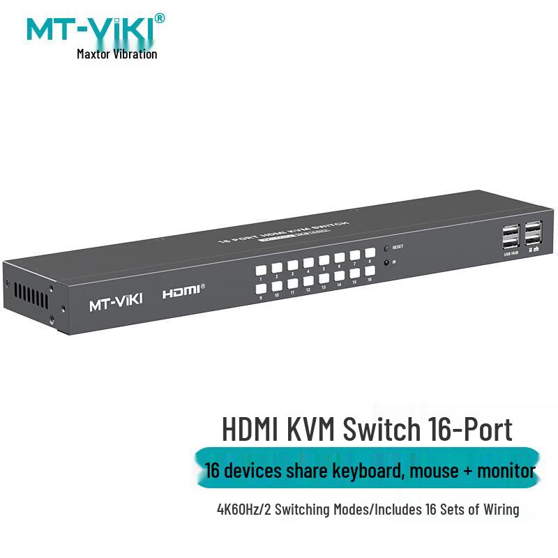 MT-viki 16-Port 4K 60Hz HDMI KVM Switch