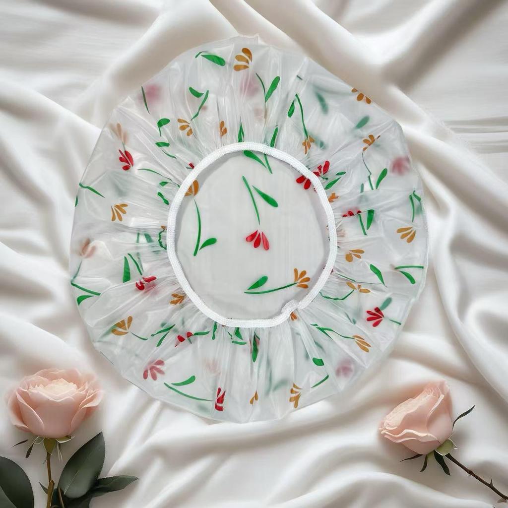 "Assorted PE Shower and Hair Care Caps for Children, Girls, Adults"