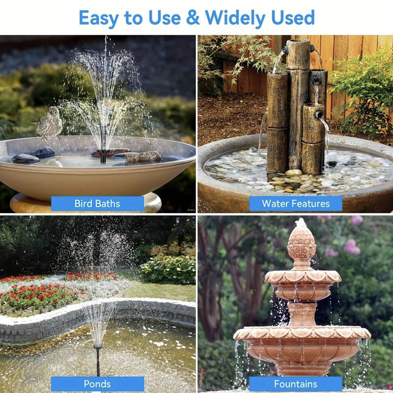 Mini Floating Solar Garden Fountain for Ponds and Courtyards
