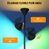 LED Floor Lamp, Dimmable, 2700 K-6000 K, 4150 lm, 3 Rotating Heads, 25 x 170 cm, Black
