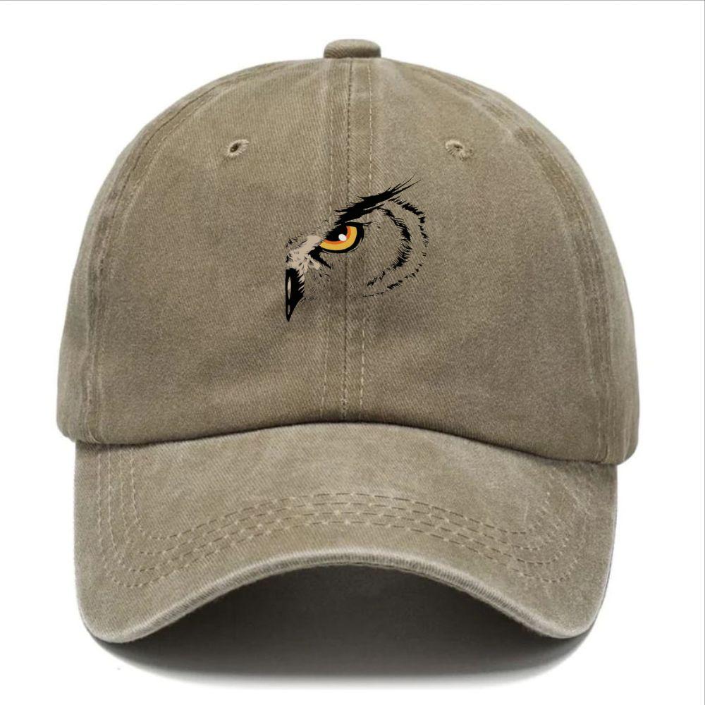 Pc Retro Washed Distressed Baseball Cap Suitable for Casual Travel Wear Owl Print Unisex Hat with Owl Lightweight Outdoor C