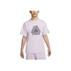 Geometric Letter Logo Print Crew Neck Short Sleeve T-Shirt Men Tops Purple DV0679-530
