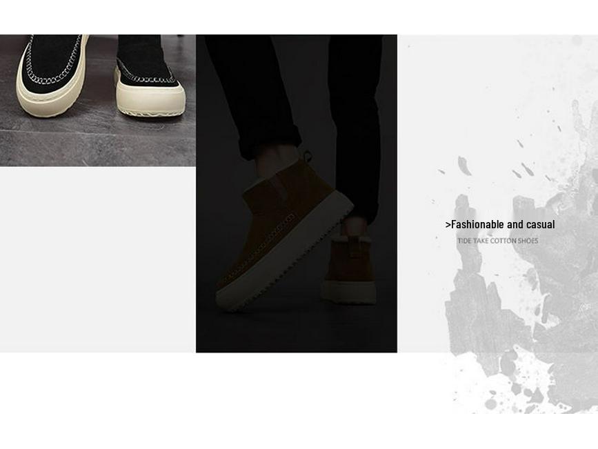 Severovýchodní pánské zimní plyšové sněhule: Silná podrážka, Teplé, Protiskluzové, Odolné proti chladu