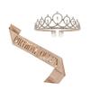 Cross-border Crown Headpiece & Etiquette Sash Set for Birthday & Party Photo Props
