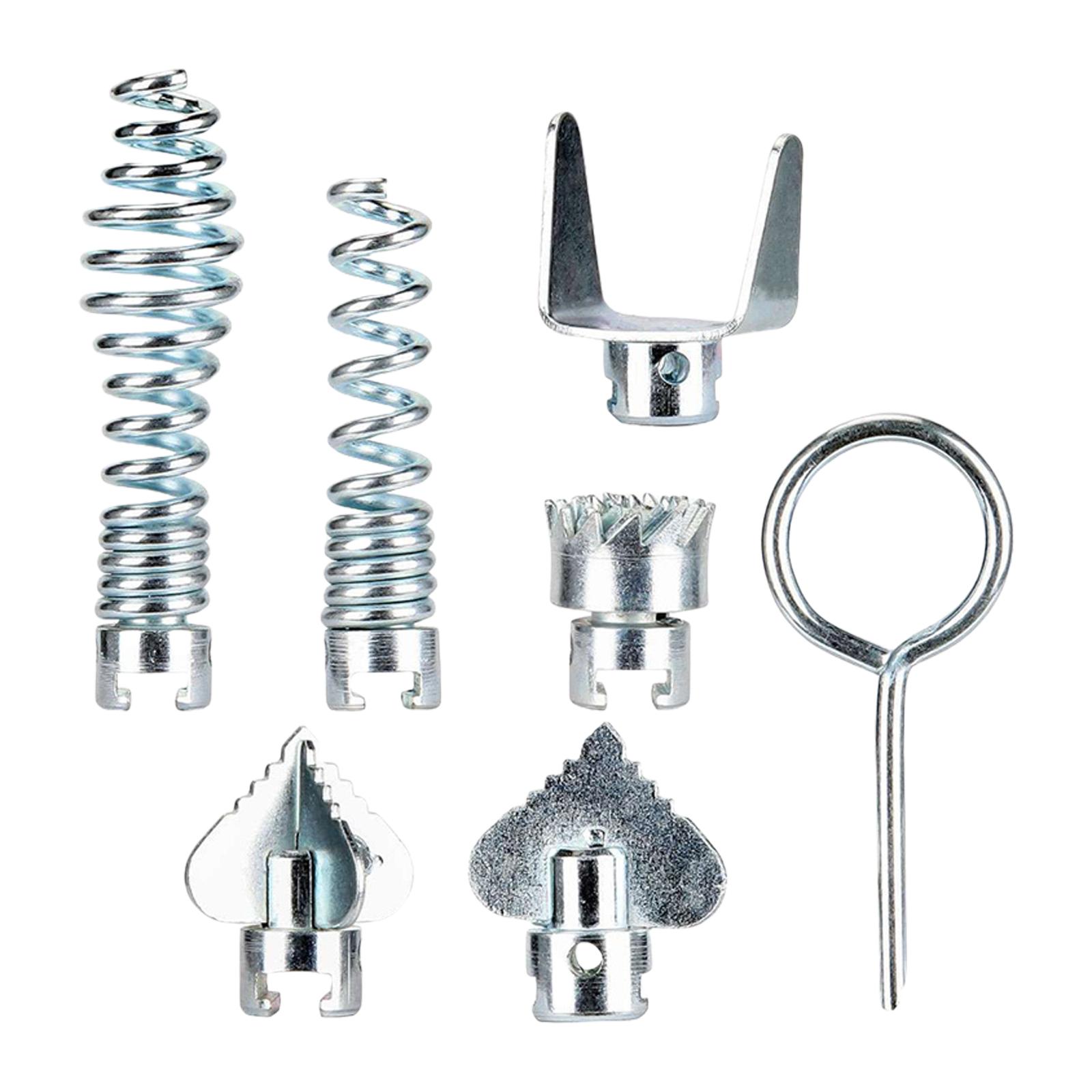 

Набор из 7 предметов для чистки канализации, комбинированная режущая головка, набор инструментов для чистки труб для эффективной прочистки засоров в кухнях, ванных комнатах белый