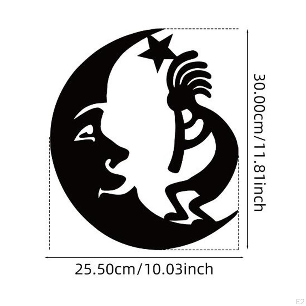 Metall Månfigur Väggdekor Konst Silhuett, Kreativ, Stilfull Skulptur för Balkong
