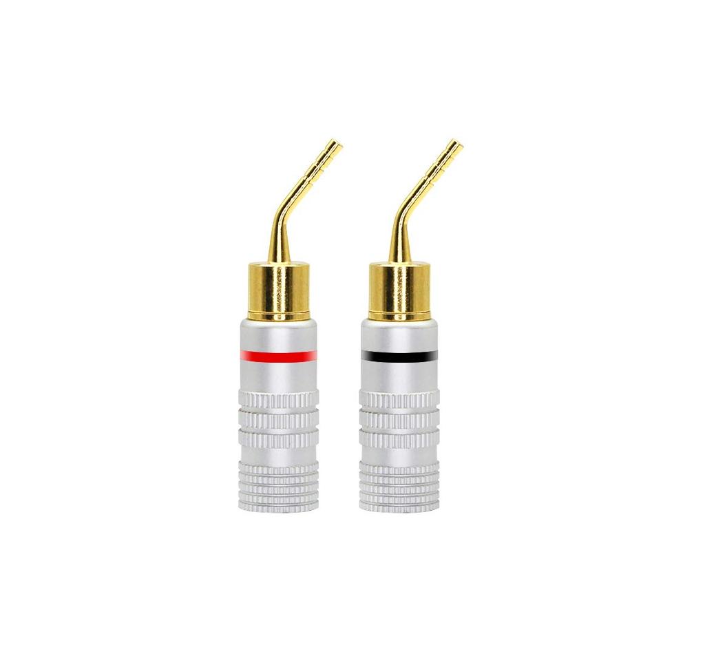 CERRXIAN Pure 2mm Pin Audio Banana Speaker Cable Banana Clip Speaker Cable Terminal Audio Cable Terminal 24K Gold Plated Speaker Terminal Pin Plugs of