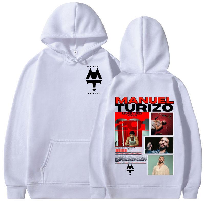 Rapper Manuel Turizo 201 Tour 2025 Graphic Hoodies Men Women Clothing Fashion Hooded Sweatshirt Casual Retro Oversized Pullovers