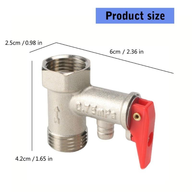 Electric Water Heater Pressure Relief Valves Coppers Safety Valves 0.75mpa Relief Pressure Maintaining Valves Easy to Use