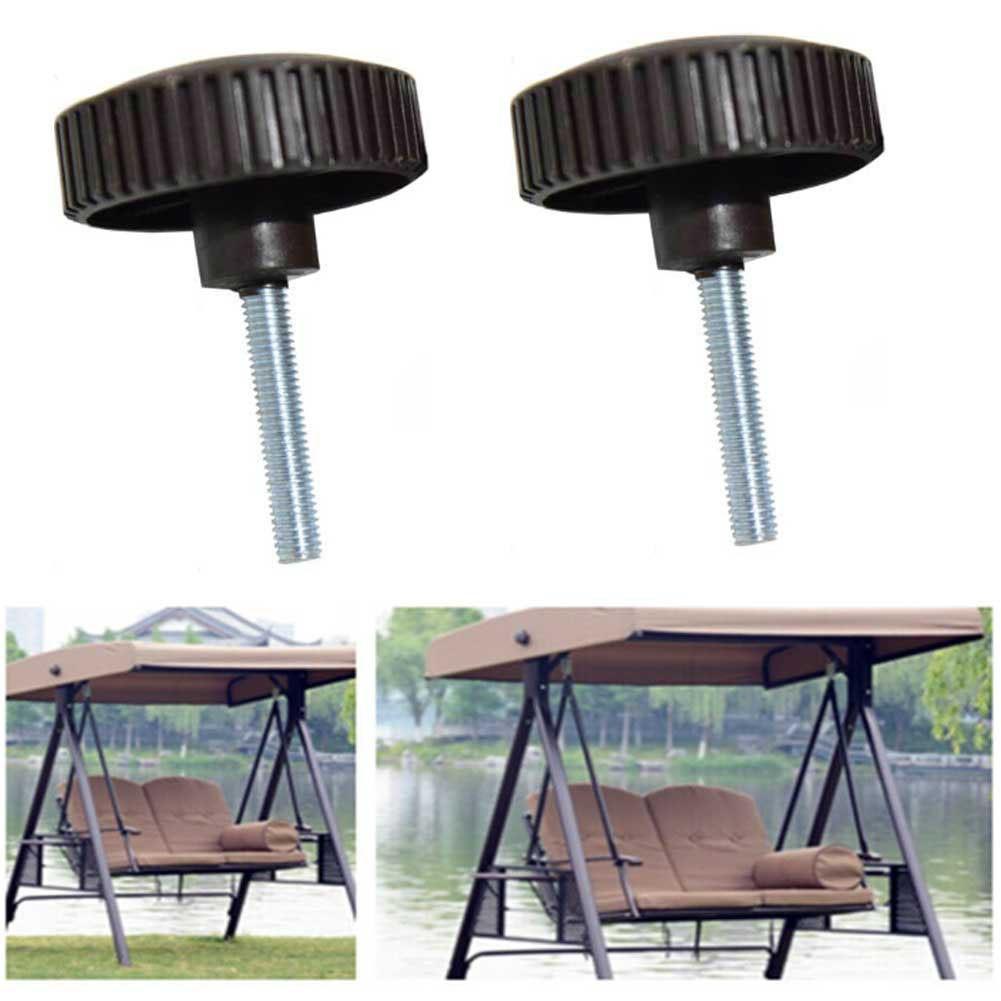 Pair of Black Plastic Screws for Attaching For Garden Swing Canopy Frame