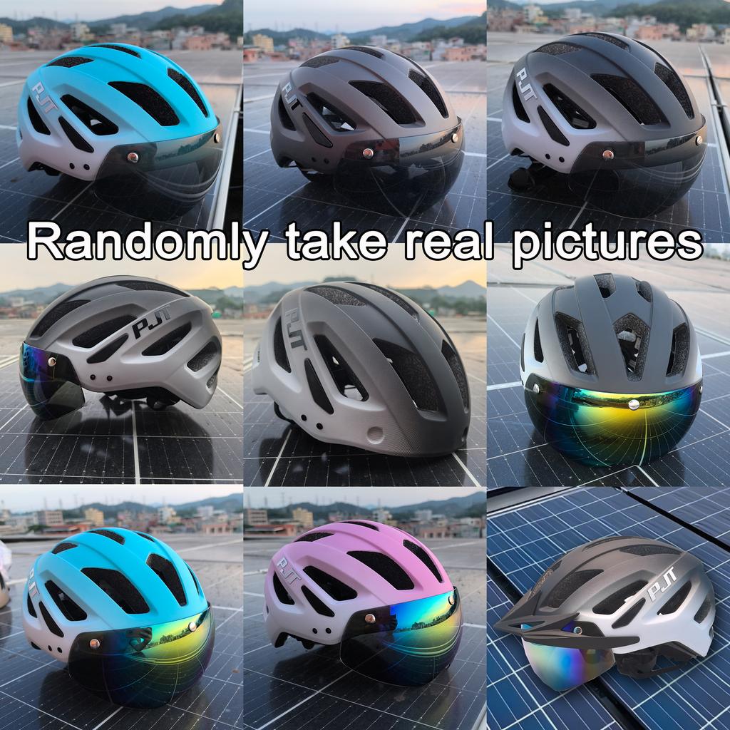 Kask Rowerowy Pjt Z Goglami Przeciwsłonecznymi Męski Daszek Przeciwsłoneczny Kask Rowerowy Okulary Przeciwsłoneczne Kask Rowerowy Szosowy Mtb Kask Rowerowy Sportowy Z Goglami E-Bike