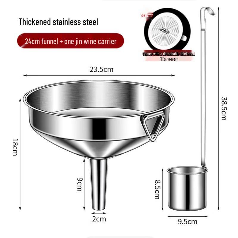 Stainless Steel Funnel & Wine Dipper Set