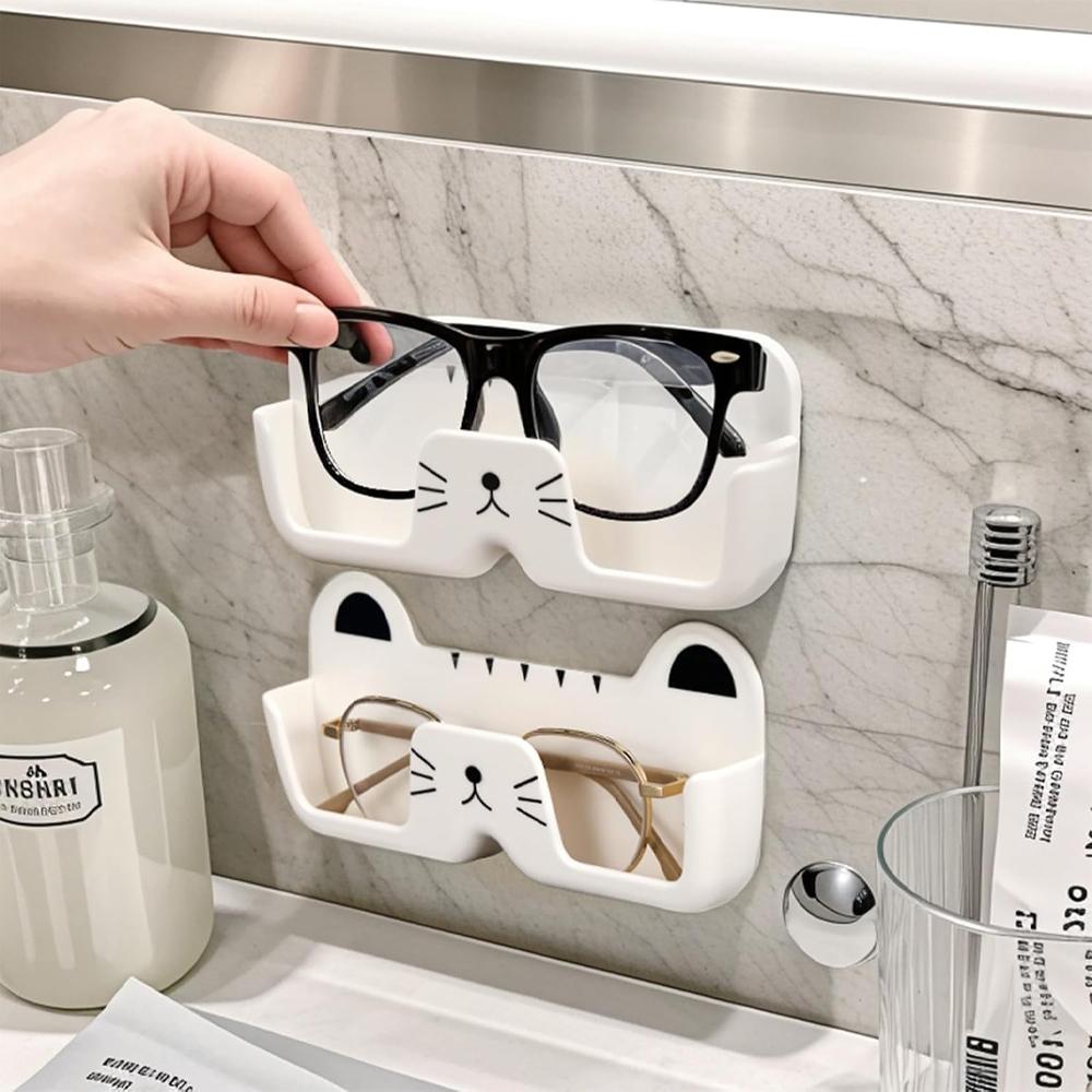 Cute Cat Sunglasses Display Stand, Decorative Rack, Eyeglass Display Cabinet, Sunglasses Storage Box,Punch-Free Portable Storage