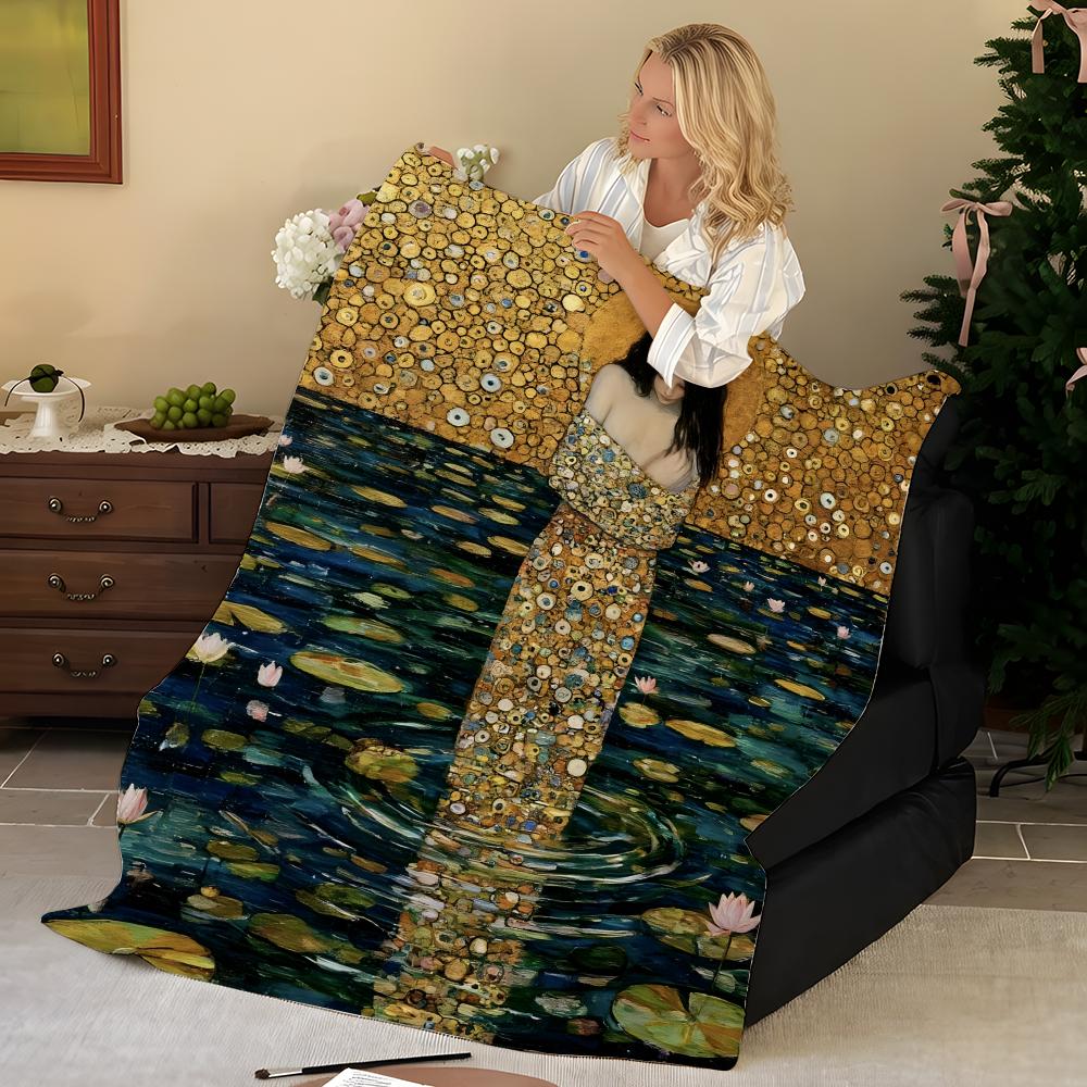 Künstler K-Klimt Flanell-Kuscheldecke, Weich Warm, Strapazierfähig & Waschbar süß Cool