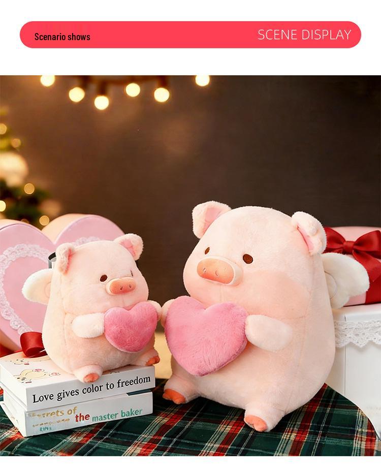 Süße Herzschwein Plüschpuppe - Entzückendes umarmendes Schwein Spielzeug für Mädchen