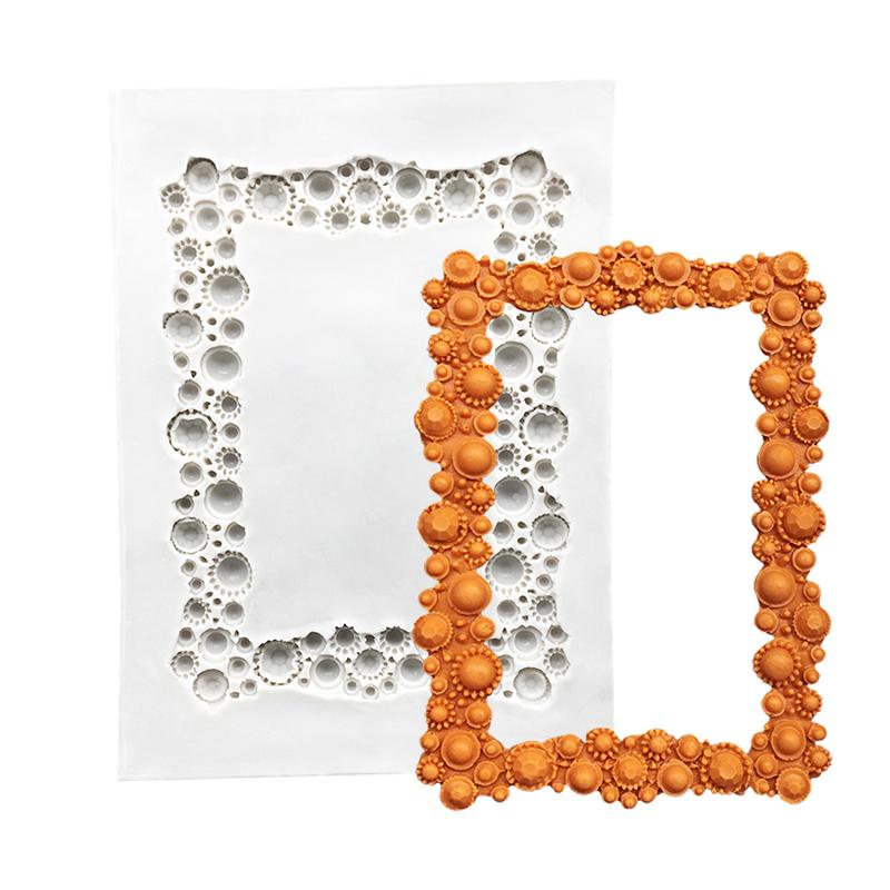 Po Ram Spegel Silikonform Resinverktyg Sugarcraft Muffin Bakform Fondant Tårtdekorationsverktyg