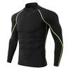 Men's Quick-Dry High Neck Long Sleeve Gym Shirt