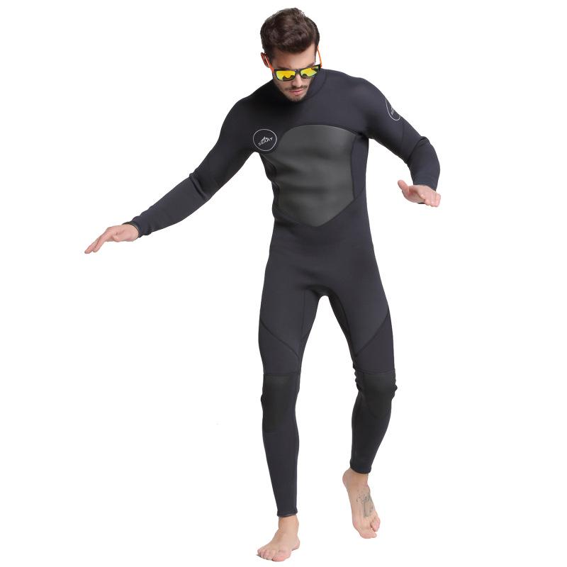 Men's Sharkbat 3MM Fleece-Lined Snorkeling Wetsuit: Warm, Cold-Proof, Windproof, Terry Cloth Adult Suit.