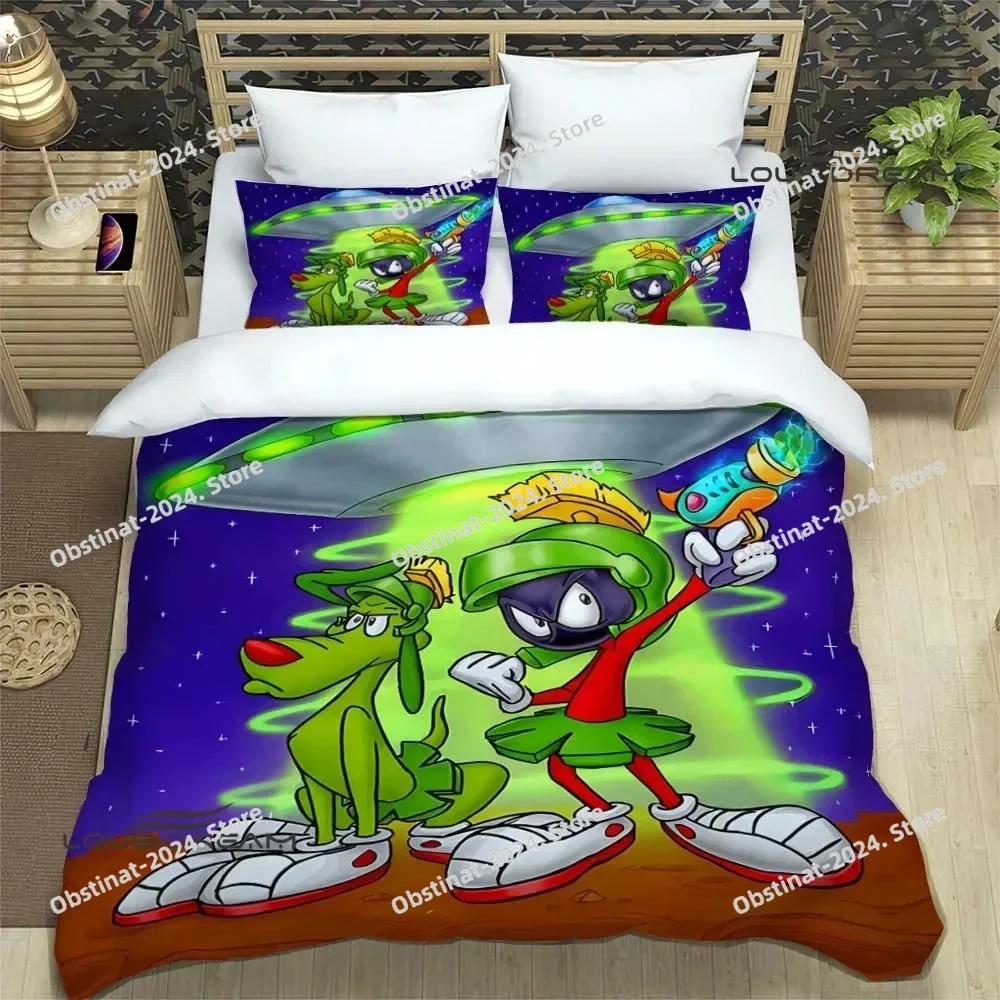 3D Marvin The Martian Cartoon Bedding Set Print With Pillowcase Bed Duvet Cover Single Double Queen Super King Size Luxury Gift