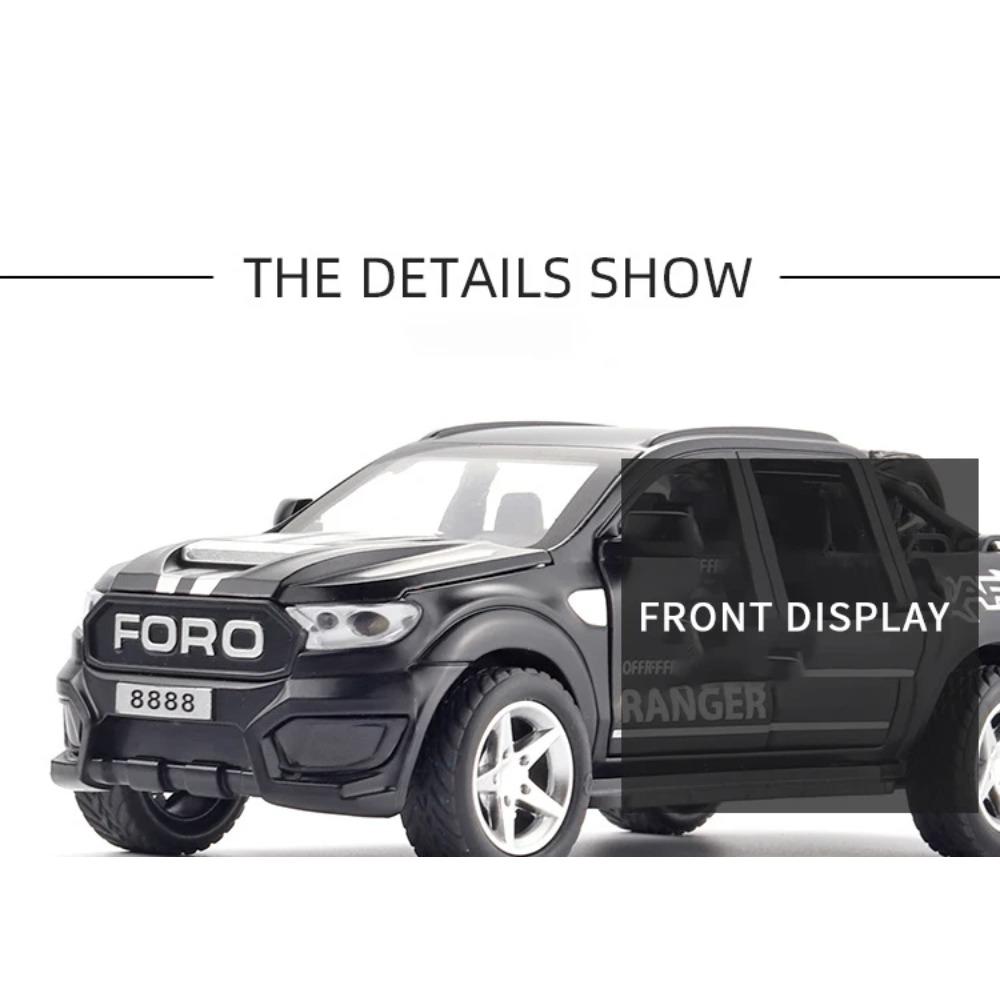 1/32 Ford Raptor F350 Pickup Truck Alloy Off Road Car Diecast Model Sound & Light Desktop Collection Decorative Gift Boy Display