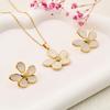 Vintage Retro Enamel Butterfly Stud Earrings & Necklace - French Court Style