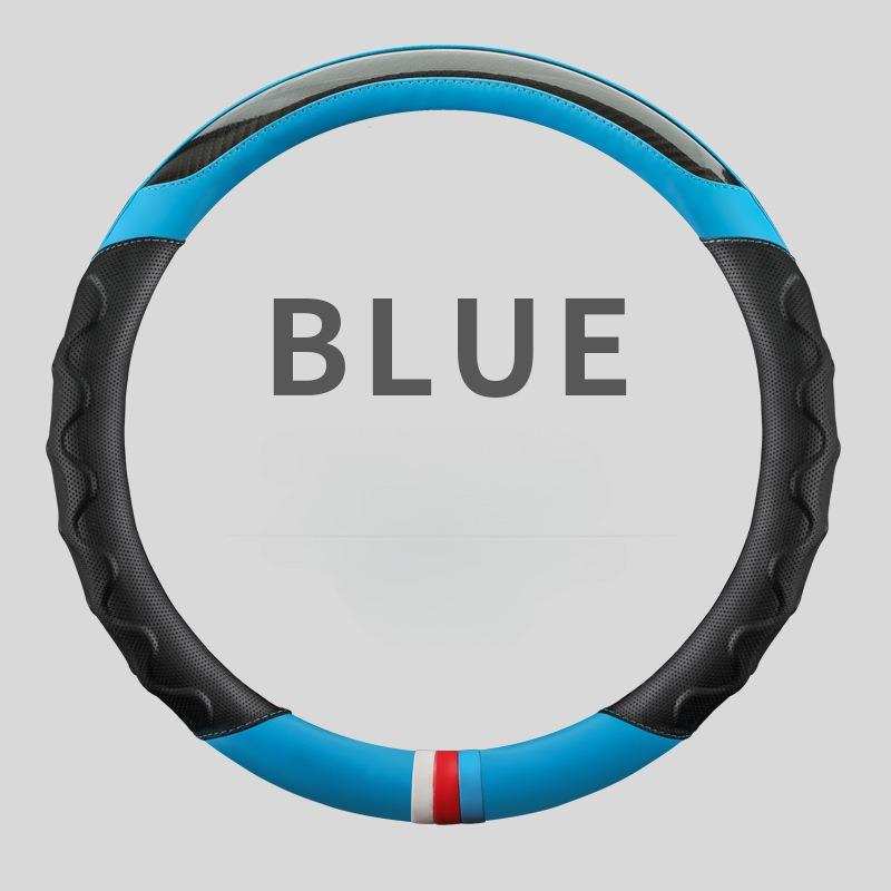 Carbon Fiber Leather Steering Wheel Cover 38CM Universal Car Steering Wheel Case Auto Supplies Non-slip Car Steering Wheel Cover