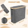 Bathroom Organizer Basket Large Capacity Toilet Paper Storage Basket with Wood Lid Foldable Multifunctional Toilet Paper Storage