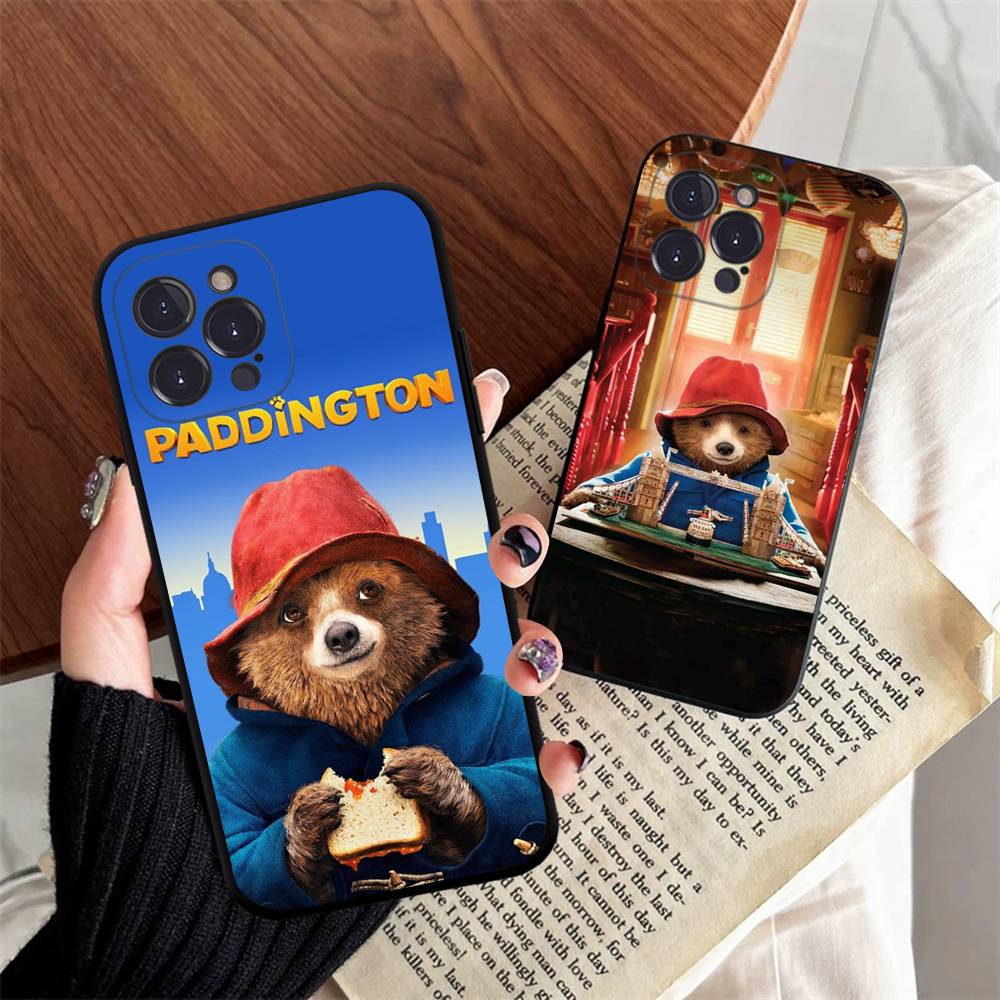 Cute P-Paddington B-BearS Black TPU Phone Case For Iphone17 Air 16 15 14 13 12 Pro 11 Pro Max Plus Protective Cover Case