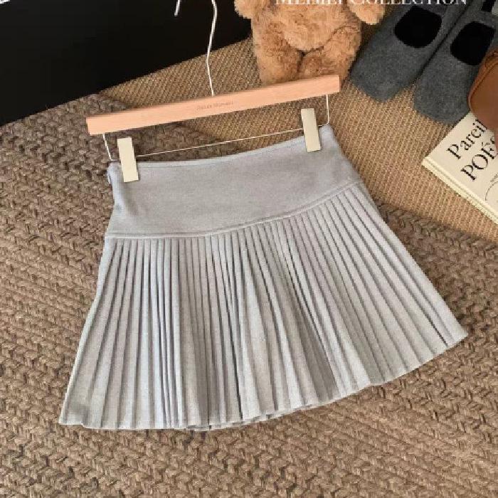 Damen High-Waist A-Linien Faltenrock - Schlankmachend, Kurzer College-Stil für Frühling & Herbst