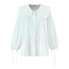 Autumn 2025 White Lace Large Lapel Loose Women's Shirt - European & American Style