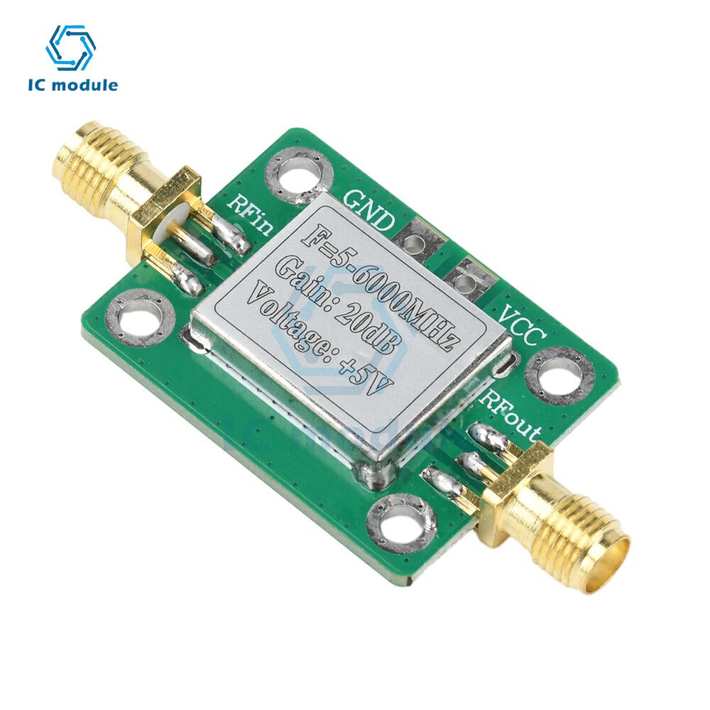 DC 5V 5MHz-6GHz RF Module Ultra-Wideband Medium Power Amplifier Gain 20dB VFH UHF SHF 5-6000Mhz