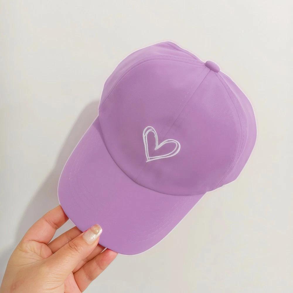 Adjustable Baseball Cap Adjustable Heart Design Hat Cap Lightweight Kids Baseball Cap For School Outdoor Play Everyday