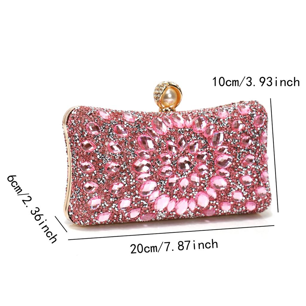 Acrylic Diamonds Evening Bags Party Wedding Clutch Rhinestones  Design Chain Shoulder Handbags